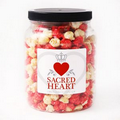Valentine's Day Popcorn in Clear Plastic Round Gift Jar
